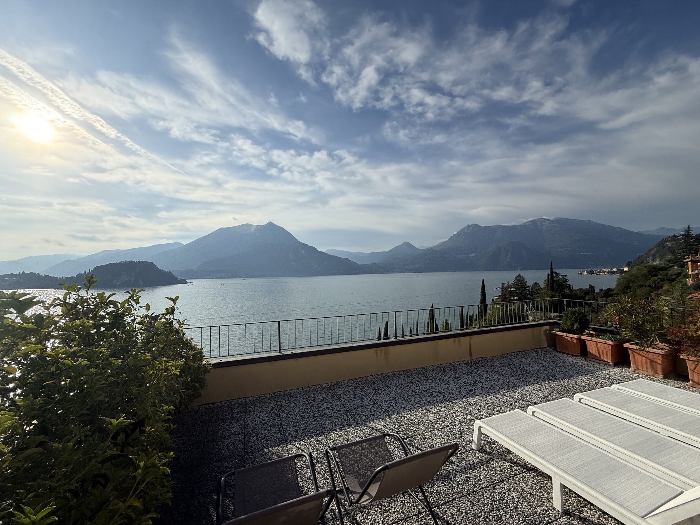 Private furnished terrace overlooking Lake Como